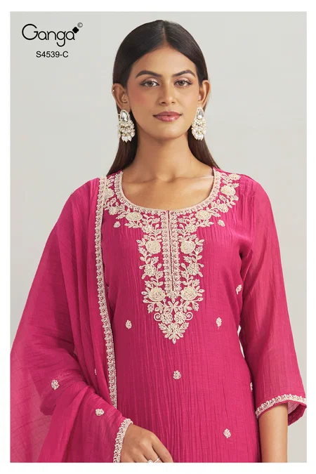 Aparna 4539 By Ganga Banarasi Mul Designer Salwar Suits
